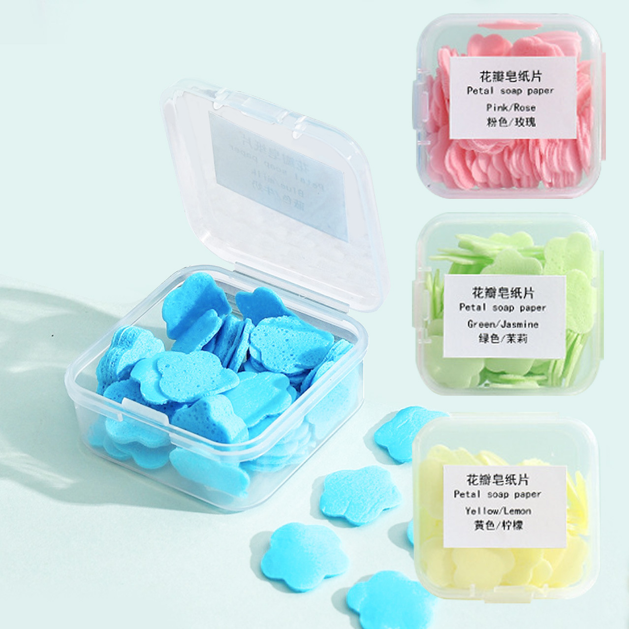 Picture of Portable Travel Boxed Mini Flower Design Paper Soap Square Box
