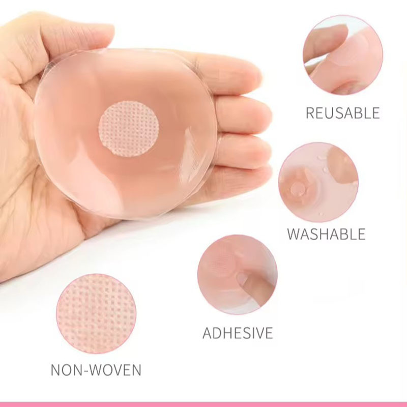 Picture of Women Silicone Nipple Stickers Anti-bump Chest Pad Lift Nipple Cover Pads 1-Pair