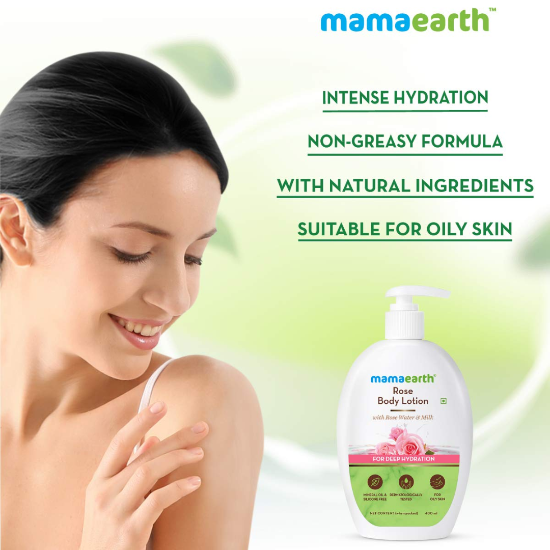 Picture of Mamaearth Rose Body Lotion with Rose Water and Milk For Deep Hydration - 400ml