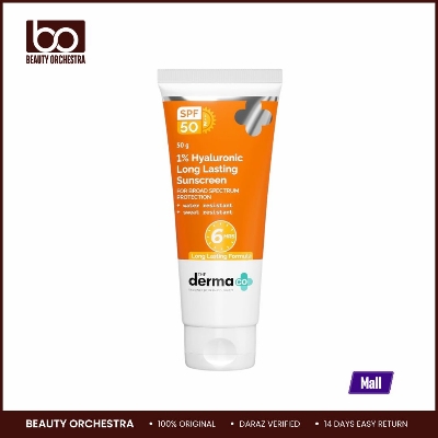 Picture of The Derma Co 1% Hyaluronic Long-Lasting Sunscreen | SPF 50 PA++++ With Hyaluronic Acid & Vitamin E 50 g