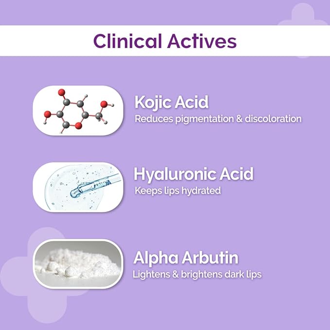 Picture of The Derma Co 1% Kojic Acid Lip Balm With Alpha Arbutin & Hyaluronic Acid - 4g