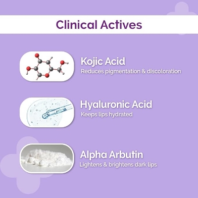 Picture of The Derma Co 1% Kojic Acid Lip Balm With Alpha Arbutin & Hyaluronic Acid - 4g