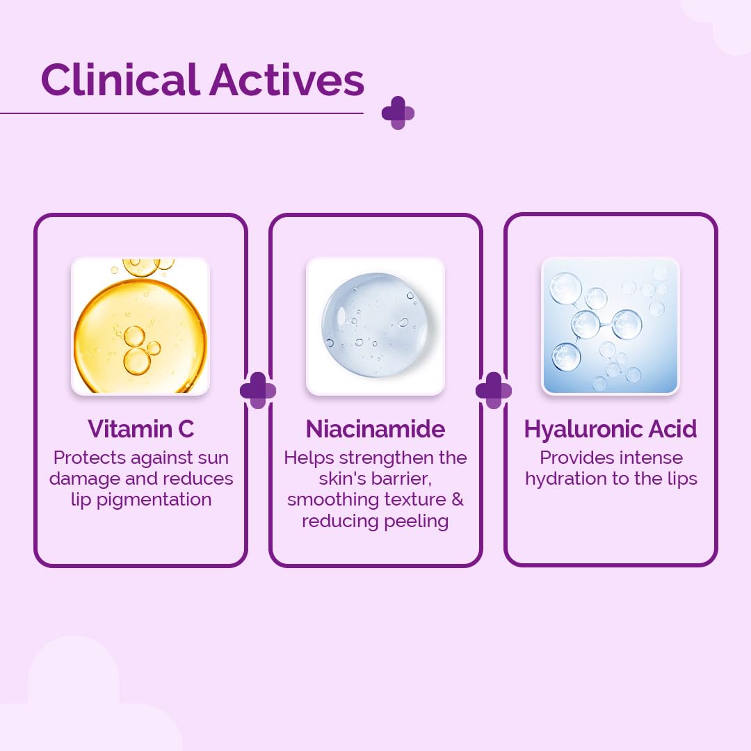Picture of The Derma Co 1% Vitamin C Brightening Lip Balm with SPF 50 PA +++ I Protects from Sun Damage for Dark, Pigmented, Dry Lips 4.5g