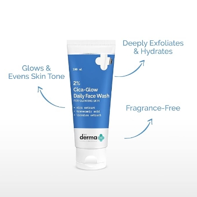 Picture of The Derma Co 2% Cica-Glow Daily Face Wash - 100ml