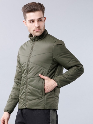 Picture of Pantoneclo Premium Quality Men's Padding Hoodie Jacket - Coronet Blue / Cappuccino / White