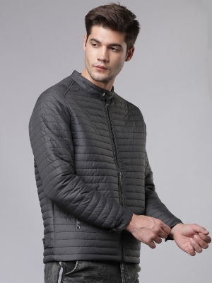 Picture of Pantoneclo Premium Quality Men's Padding Jacket - Black Melange & Mehendi