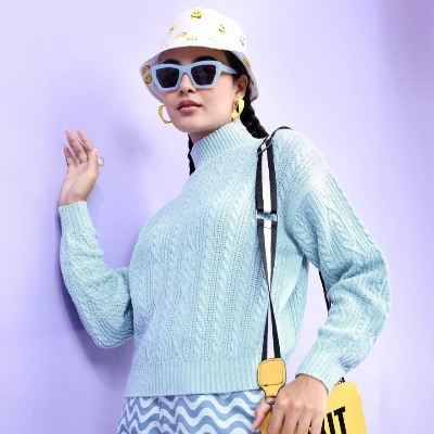 Picture of Pantoneclo Premium Women's Cable Design High Neck Sweater / Cardigan / Pullover