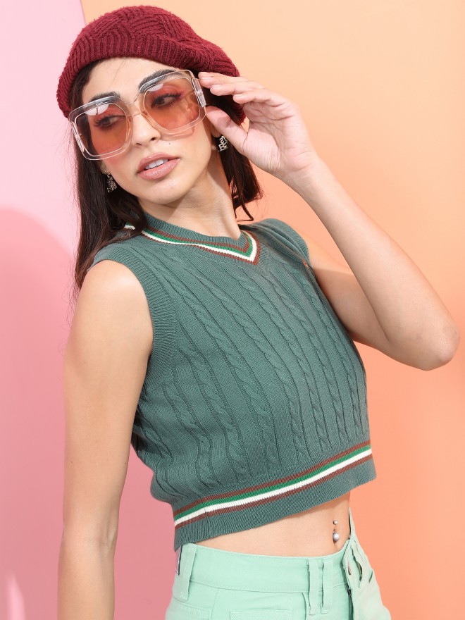 Picture of Pantoneclo Premium Women's / Girl's V-Neck Sleeveless Sweater / Cardigan