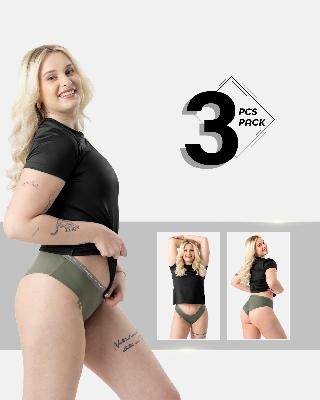 Picture of Leafletic Women's Mid-Rise Hipster Underwear | Soft & Stretchable Panty | Comfortable Hipster Undergarment for Ladies | All-Day Comfort Women's Panties | 3 Piece Combo Pack