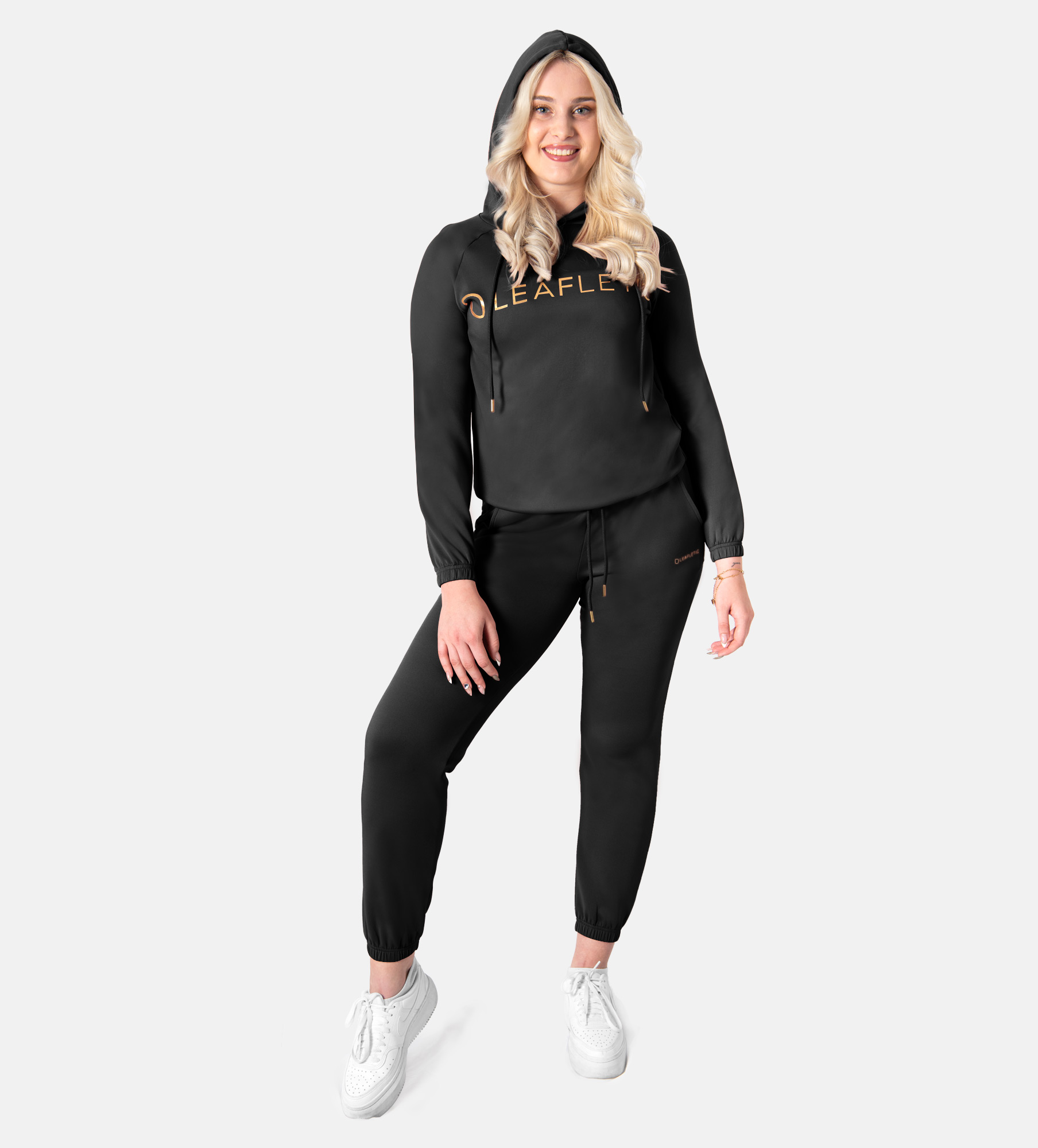 Picture of Leafletic Women’s Cropped Hoodie & Jogger Comfort Set | 2-Piece Comfort Loungewear | Stylish Top & Bottom Set | Stylish Sportswear Outfit | Activewear Tracksuit Set