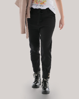 Picture of Leafletic Women's Twill Trousers | Comfortable & Stretchable Pants | Rayon Blend Casual Trouser for Ladies