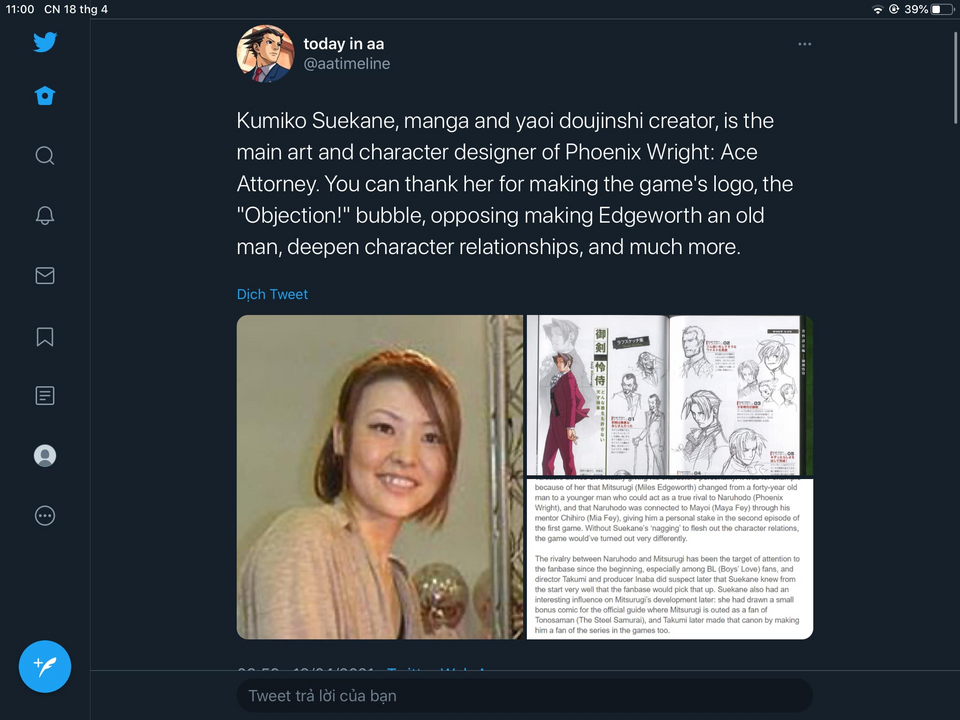 Bài twitter nói về chi Kumiko