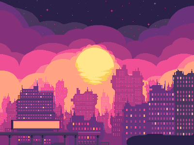 Cyberpunk Skyline - Tranh bởi Hùng vũ