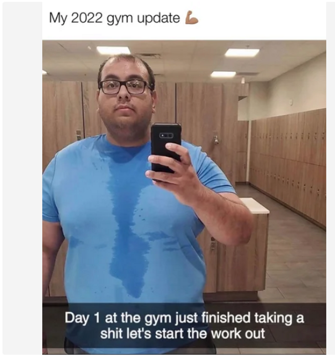 "Cập nhật ngày 1 tập gym của tôi, mới vừa ự ự xong, chuẩn bị đi tập thôi"