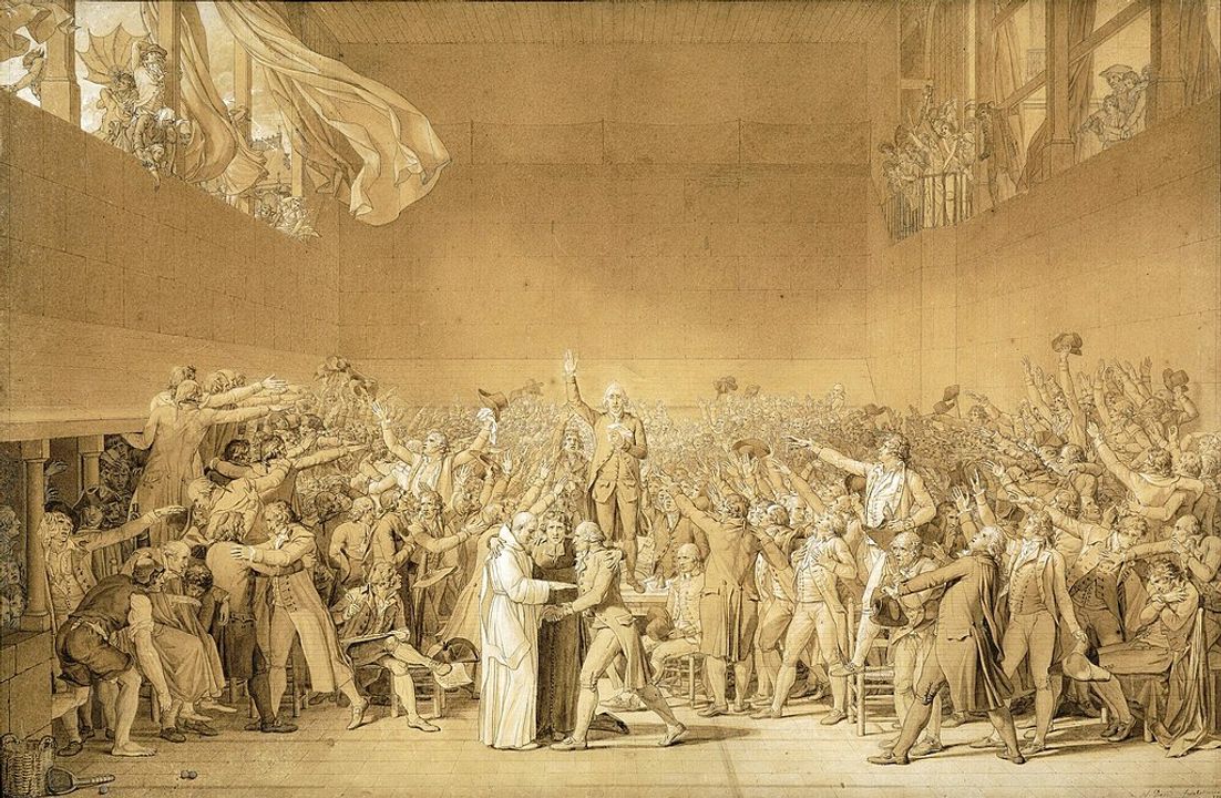 Lời thề trên sân quần vợt (1791), được vẽ bởi J-L David
