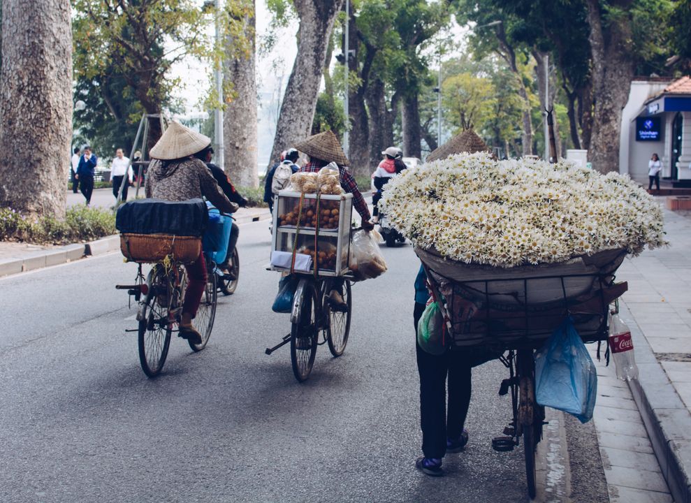 Tôi yêu những xe đạp chở đầy hoa trên phố