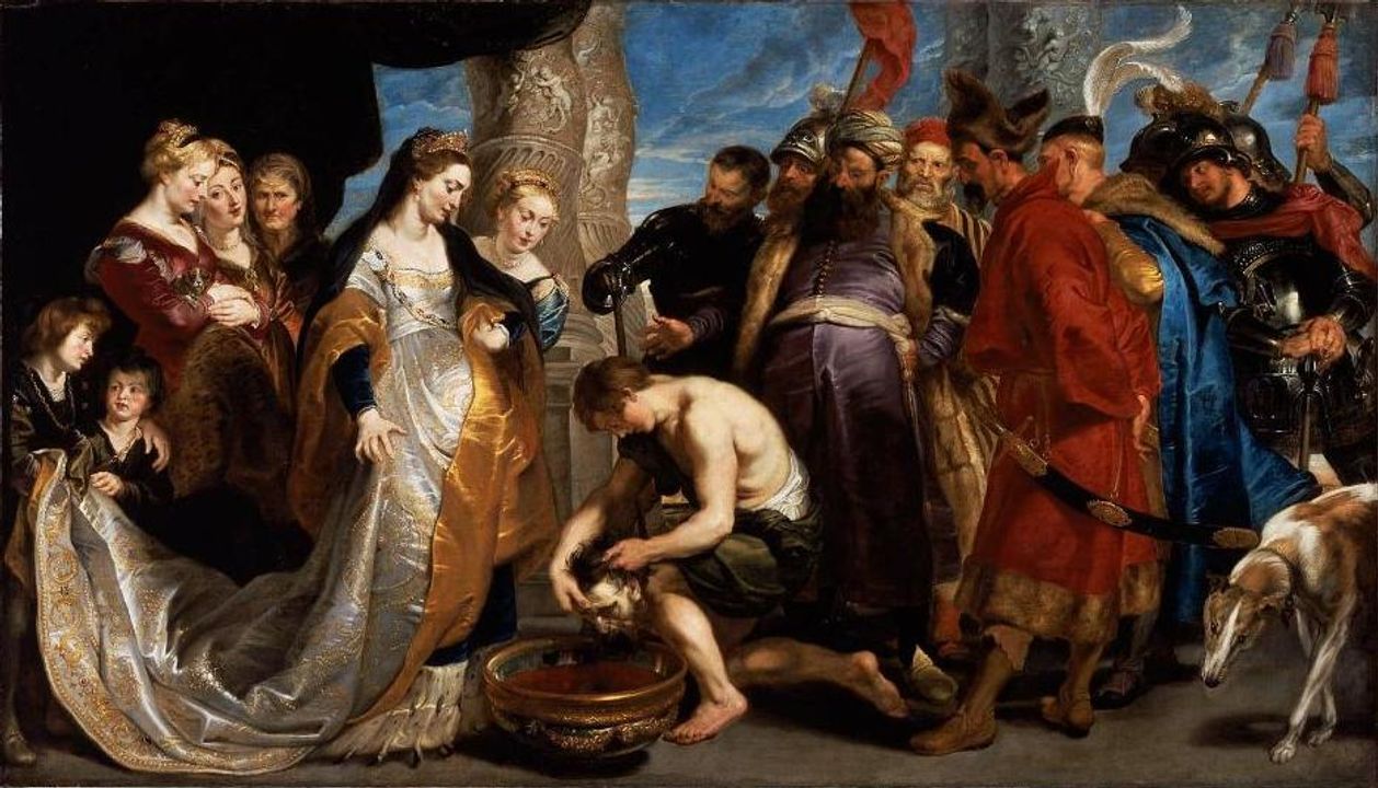 Bức "Tomyris ném đầu của Cyrus vào trong vũng máu” của Peter Paul Rubens (hoạ sĩ Hà Lan).