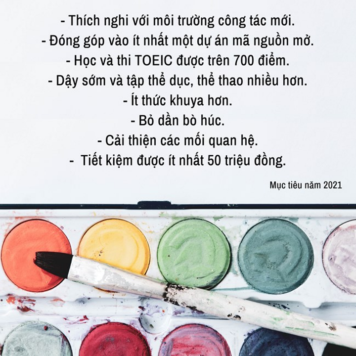 Mục tiêu mình đặt ra cho năm 2021