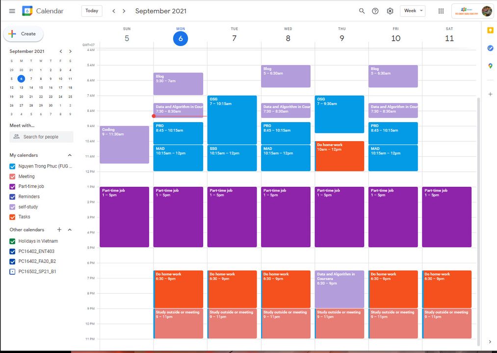 Google Calendar và cách mình quản lí thời gian