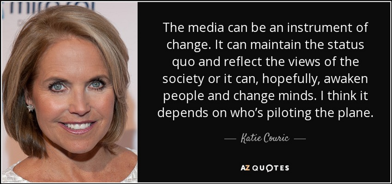 Câu nói nổi tiếng của Nữ Hoàng Truyền Thông Katie Couric về vấn đề dẫn dắt media