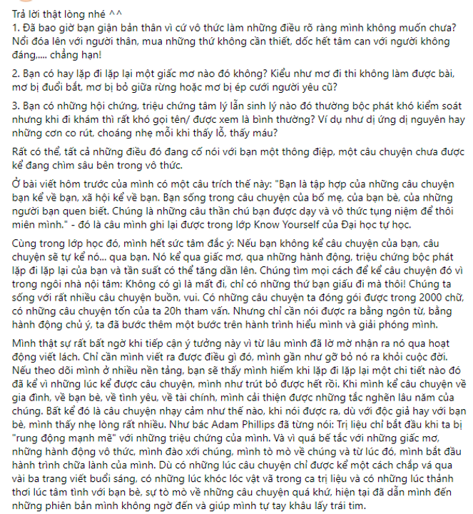 Bài viết trên Deep Talk with Monet - Facebook Page của mình