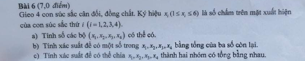 Câu thứ 6 trong một đề thi dành cho cấp 3