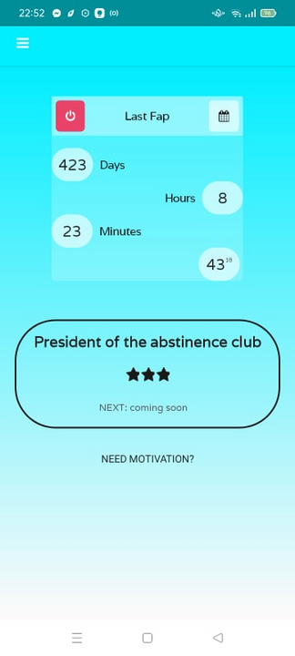 Ảnh cũ, mình đã xóa app do nó không có danh hiệu cho người đạt cột mốc 500 ngày(faptrack)