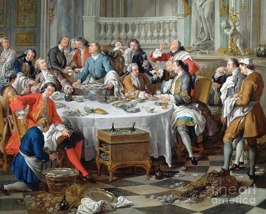 Sâm-panh được phác họa trong tác phẩm "The Oyster Lunch" bởi họa sỹ Jean-Francois de Troy (1735) gắn liền với giới quý tộc và Vua chúa.