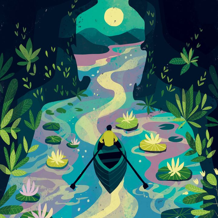 Book cover illustration for "Siddhartha" by Hermann Hesse, published by Amaryllis Publishing