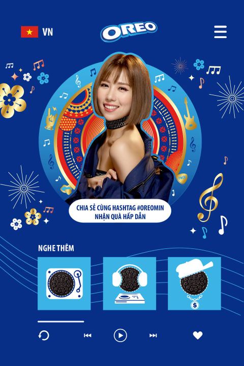 Giao diện website Oreo - Phiêu nhạc Tết, vui gắn kết