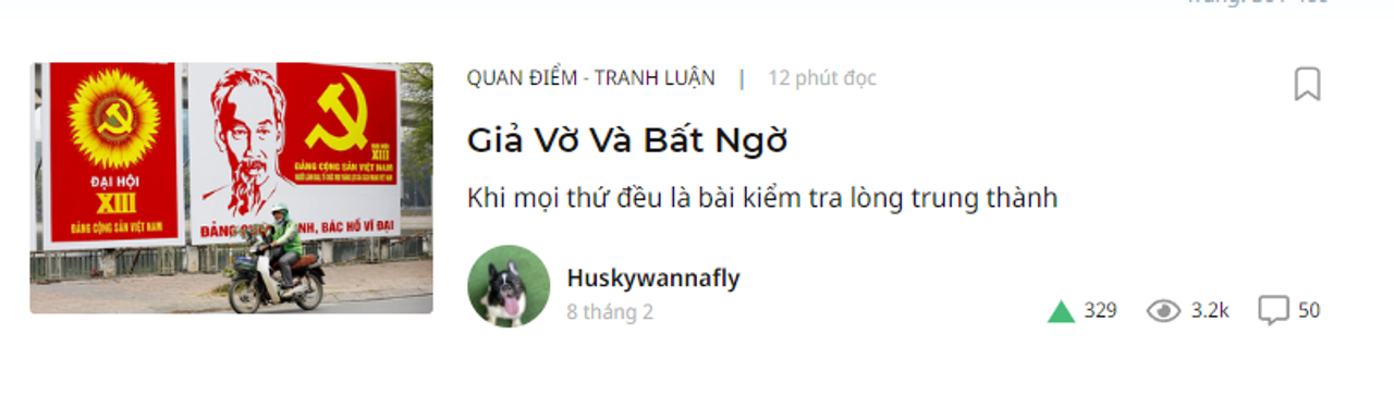 không giả vờ và bất ngờ khi Husky lại lên top