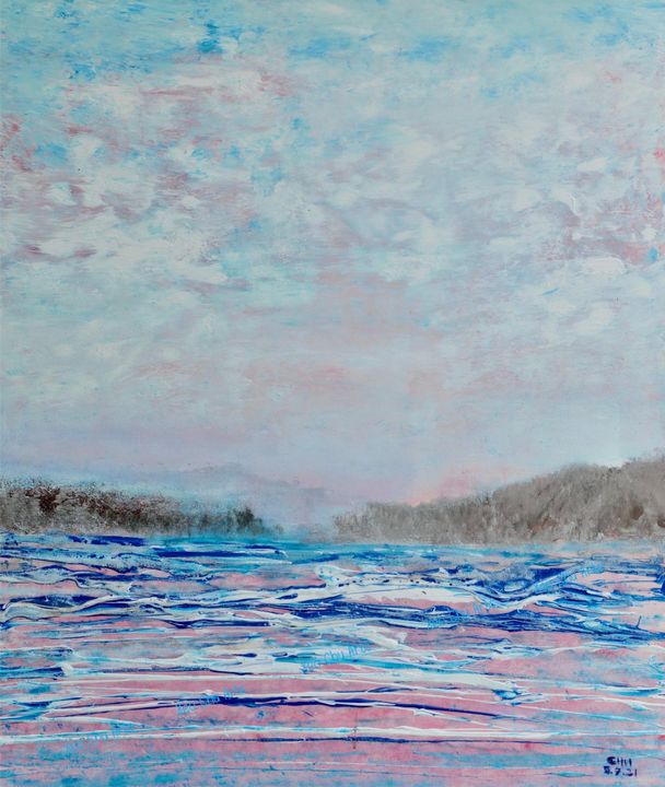 Một tác phẩm trong triễn lãm tranh "Pandemic Paintings" (16 - 22/7/2021).