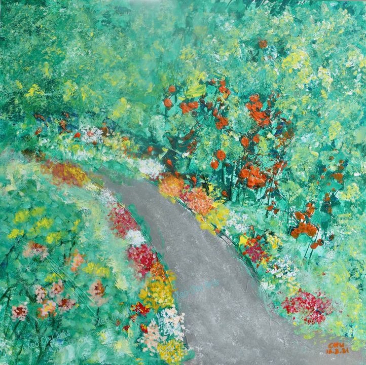 Một tác phẩm trong triễn lãm tranh "Pandemic Paintings" (16 - 22/7/2021).