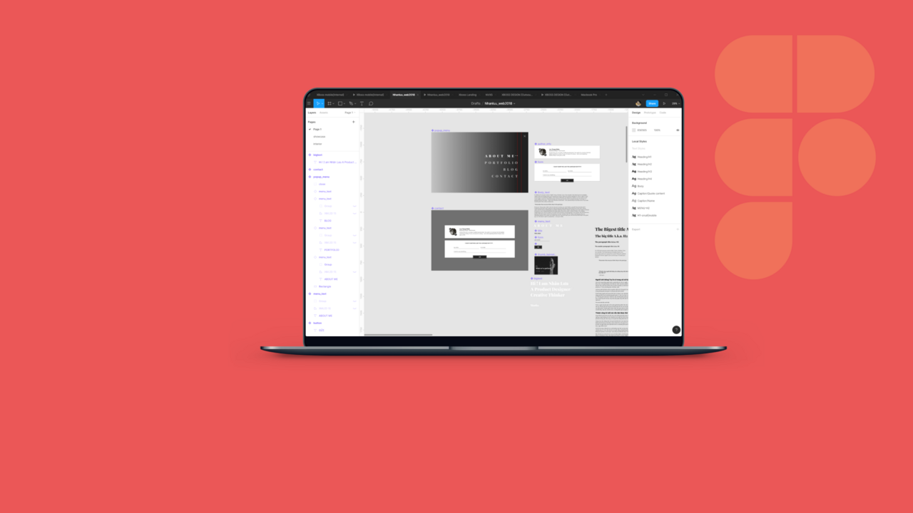 Mình dùng Figma để thiết kế web cá nhân của mình ở nhanluu.com