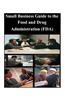 Small Business Guide to the Food and Drug Administration (FDA)