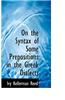 On the Syntax of Some Prepositions in the Greek Dialects
