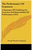 The Performance of Contracts: A Summary of Conditions in Contracts and Impossibility of Performance (1911)