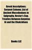 Greek Inscriptions: Ancient Greek Music Inscriptions, Coins of Ancient Greece, Doric Greek Inscriptions, Greek Religion Inscriptions