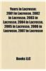 Years in Lacrosse: 2001 in Lacrosse, 2002 in Lacrosse, 2003 in Lacrosse, 2004 in Lacrosse, 2005 in Lacrosse, 2006 in Lacrosse, 2007 in La