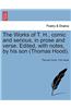 Works of T. H., Comic and Serious, in Prose and Verse. Edited, with Notes, by His Son (Thomas Hood).