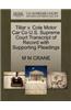 Tillar V. Cole Motor Car Co U.S. Supreme Court Transcript of Record with Supporting Pleadings