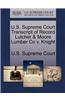 U.S. Supreme Court Transcript of Record Lutcher & Moore Lumber Co V. Knight