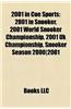 2001 in Cue Sports 2001 in Cue Sports: 2001 in Snooker, 2001 World Snooker Championship, 2001 UK Ch2001 in Snooker, 2001 World Snooker Championship, 2