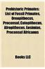 Prehistoric Primates: List of Fossil Primates, Oreopithecus, Saadanius, Eosimias, Proconsul, Proconsulidae, Catopithecus, Ekgmowechashala