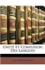 Unite Et Confusion Des Langues