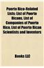 Puerto Rico-Related Lists: List of Puerto Ricans, List of Companies of Puerto Rico, List of Puerto Rican Scientists and Inventors
