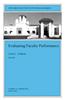 Evaluating Faculty Performance: New Directions for Institutional Research