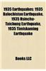 1935 Earthquakes: 1935 Balochistan Earthquake, 1935 Hsinchu-Taichung Earthquake, 1935 Timiskaming Earthquake