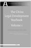 The China Legal Development Yearbook, Volume 1: On the Development of Rule of Law in China