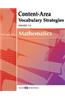 Content-Area Vocabulary Strategies for Mathematics